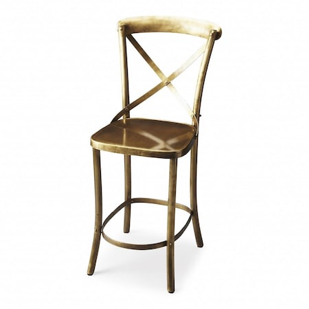 Gfancy Fixtures 41.5 x 16.5 x 18 in. Antique Transitional Bar Stool Gold GF3651291